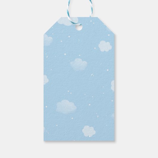 Blue Elephant Boy Baby shower Favor Gift Label Cadeaulabel (Achterkant)