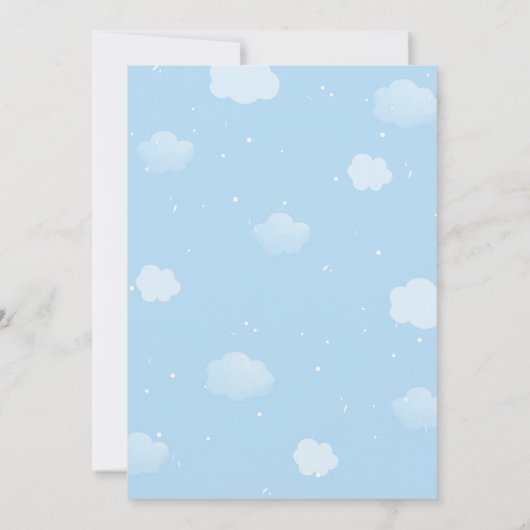 Blue Elephant Boy Baby shower Invitation Kaart (Achterkant)