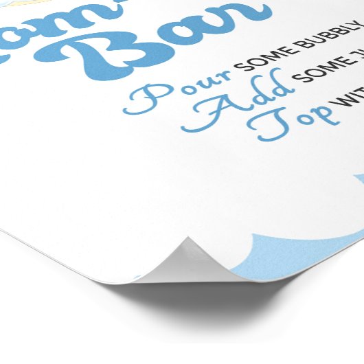 Blue Elephant Boy Baby shower Momosa Bar Sign. Poster (Hoek)