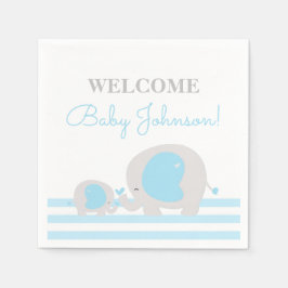 Blue Elephant Boy Baby shower Napkins Servet