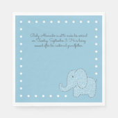Blue Elephant Boy Baby shower Paper Napkin Servet (Voorkant)