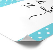 Blue Elephant Boy Baby shower Sign Poster (Hoek)