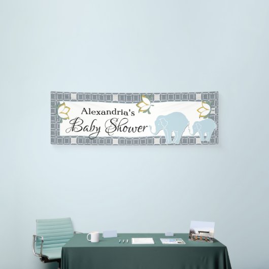 Blue Elephant Boy Baby shower Spandoek (Beurs)