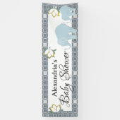 Blue Elephant Boy Baby shower Spandoek (Verticaal)