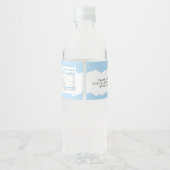 Blue Elephant Boy Baby shower Waterfles Etiket (Achterkant)