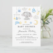 Blue Elephant Boy Baby Speelgoed Baby shower Water Kaart (Staand voorkant)