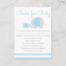Blue Elephant Boy Books for Baby Invitation Insert