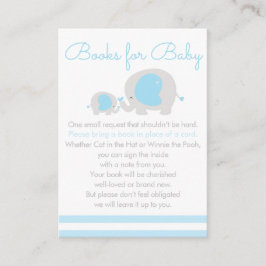 Blue Elephant Boy Books for Baby Invitation Insert Informatiekaartje