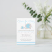 Blue Elephant Boy Books for Baby Invitation Insert Informatiekaartje (Staand voorkant)