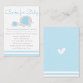 Blue Elephant Boy Books for Baby Invitation Insert Informatiekaartje (Voorkant / Achterkant)