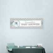 Blue Elephant Boy Chevron Baby shower Spandoek (Beurs)