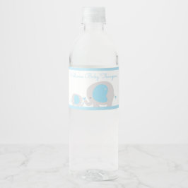 Blue Elephant Boy Water Bottle Labels Waterfles Etiket