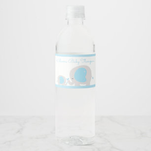 Blue Elephant Boy Water Bottle Labels Waterfles Etiket