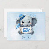 Blue Elephant Briefkaart (Voorkant / Achterkant)