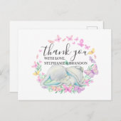 Blue Elephant Butterflies Hartelijk dank Briefkaart (Voorkant / Achterkant)