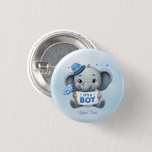 Blue Elephant Button (Voorkant /achterkant)