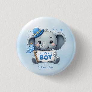 Blue Elephant Button