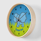 Blue Elephant Cartoon Clock (Hoek)