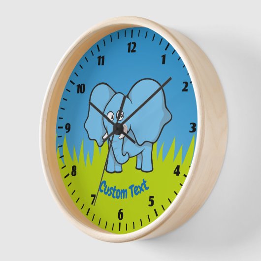 Blue Elephant Cartoon Clock (Hoek)