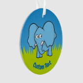 Blue Elephant cartoon ornament (voorkant)