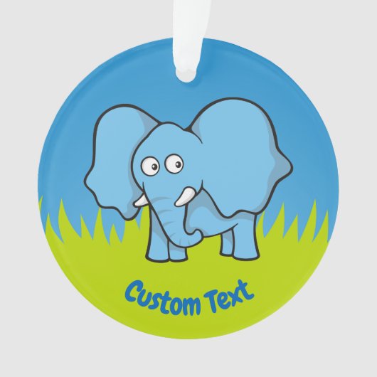Blue Elephant cartoon ornament (voorkant)