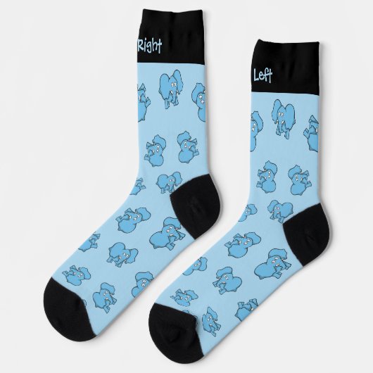 Blue Elephant Cartoon Pattern Socks Sokken (Links)