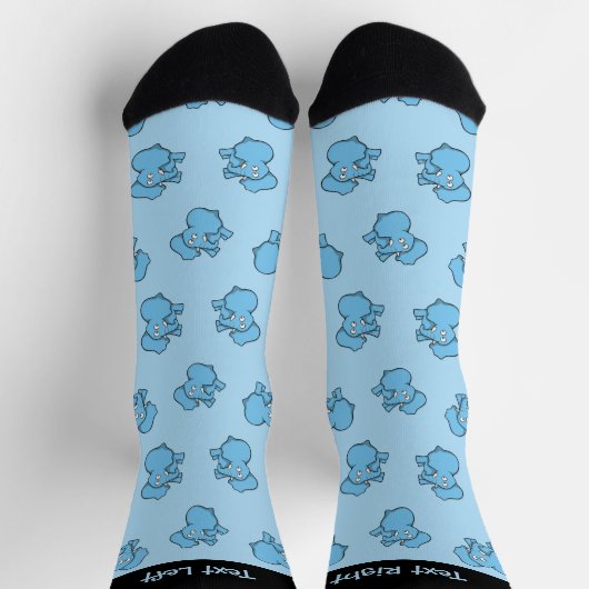 Blue Elephant Cartoon Pattern Socks Sokken (Top)