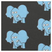 Blue Elephant Cartoon Pattern Stof (Close Up)