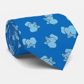 Blue Elephant Cartoon Pattern Stropdas (Opgerold)