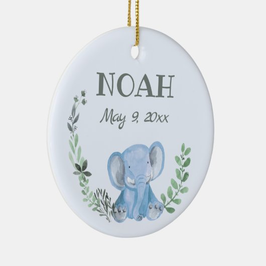 Blue Elephant Ceramic Ornament (Rechts)