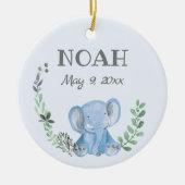 Blue Elephant Ceramic Ornament (Voorkant)
