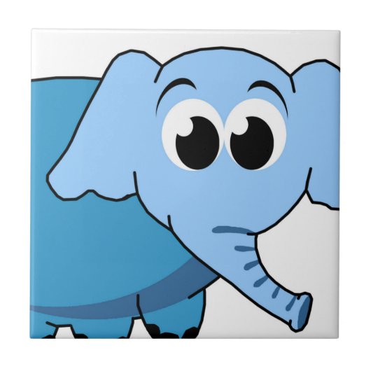 Blue Elephant Ceramic Tegel Tegeltje (Voorkant)