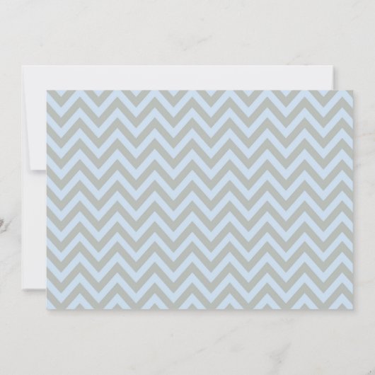 Blue Elephant Chevron Baby shower Invitation Kaart (Achterkant)