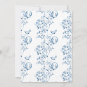 Blue Elephant Chinoiserie-Baby shower Invitation Kaart (Achterkant)