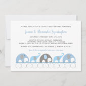 Blue Elephant Couples Baby shower Kaart (Voorkant)
