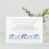 Blue Elephant Couples Baby shower Kaart (Staand voorkant)