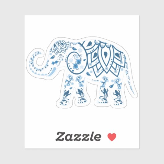 Blue Elephant Custom Cut Vinyl Sticker (Vel)
