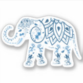 Blue Elephant Custom Cut Vinyl Sticker (Voorkant)