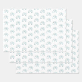 Blue Elephant Cute Boy Baby shower Baby Boy Inpakpapier Vel