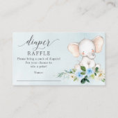 Blue Elephant Diaper Baby shower Card Informatiekaartje (Voorkant)