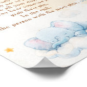 Blue Elephant Don't Say Baby Shower Game Poster (Hoek)