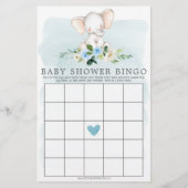 Blue Elephant Double Sided Baby shower Games (Achterkant)