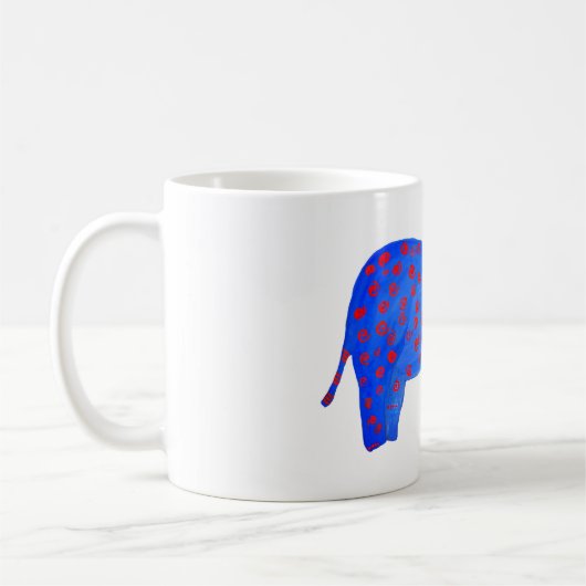 Blue Elephant Drawing Classic Mok (Links)