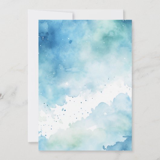 Blue Elephant eerste verjaardagsfeest Kaart (Achterkant)