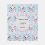 Blue Elephant Fleece Blanket (Voorkant)