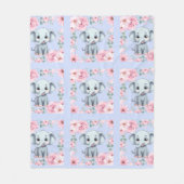 Blue Elephant Fleece Blanket (Voorkant)