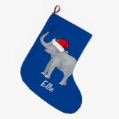 Blue Elephant Funny Custom Kinder Kerstmis Grote Kerstsok (Voorkant (Hangend))