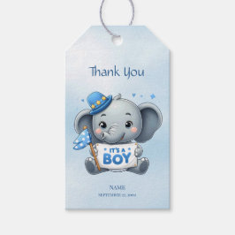 Blue Elephant Gift Label Cadeaulabel
