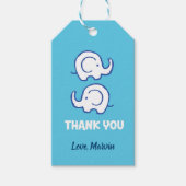Blue Elephant Gift Label Cadeaulabel (Voorkant)
