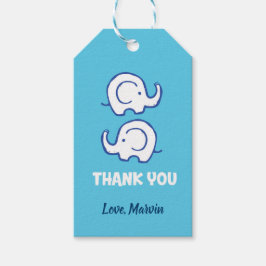 Blue Elephant Gift Label Cadeaulabel